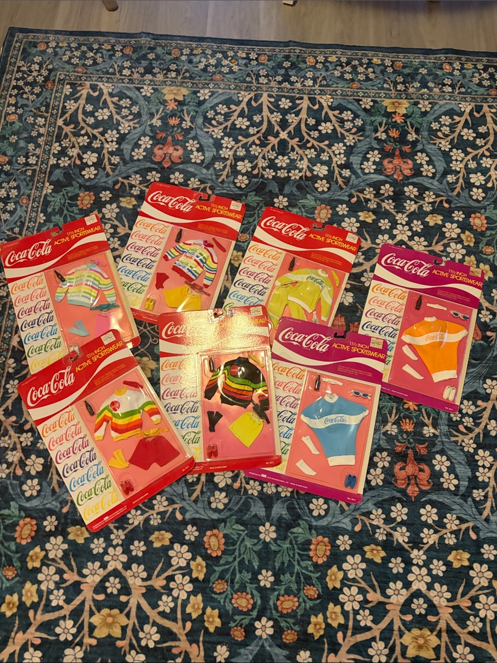 7 Coca-Cola Assorted Bright 11” Doll Outfits vintage 80’s collectibles